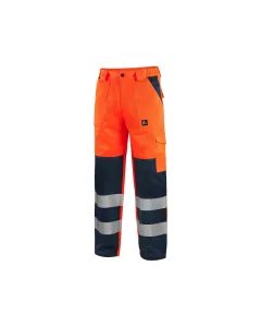 Spodnie do pasa odblaskowe CXS Norwich pomarańczowo-granatowe